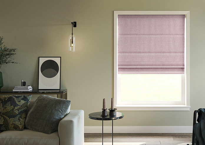 Delicate Chevron, Maroon - Motorised Roman Blind - Image 3